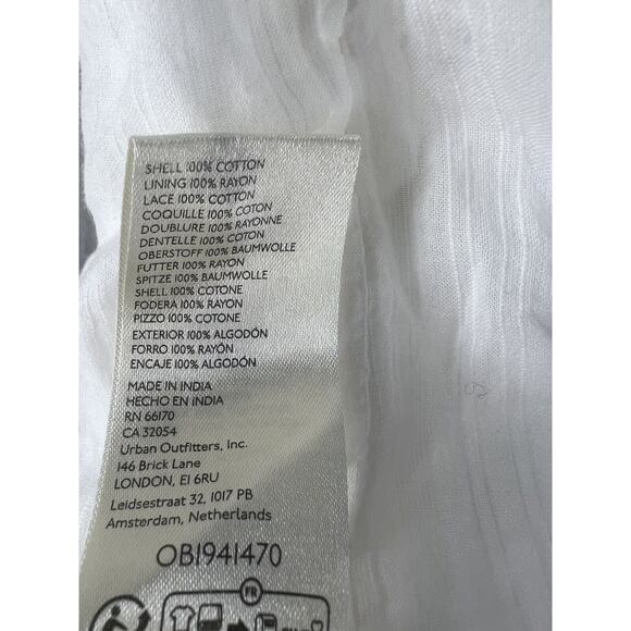 Free People Hi Hello Stocked Lace Trim Midi Dress Size Medium White Strapless - Picture 12 of 12